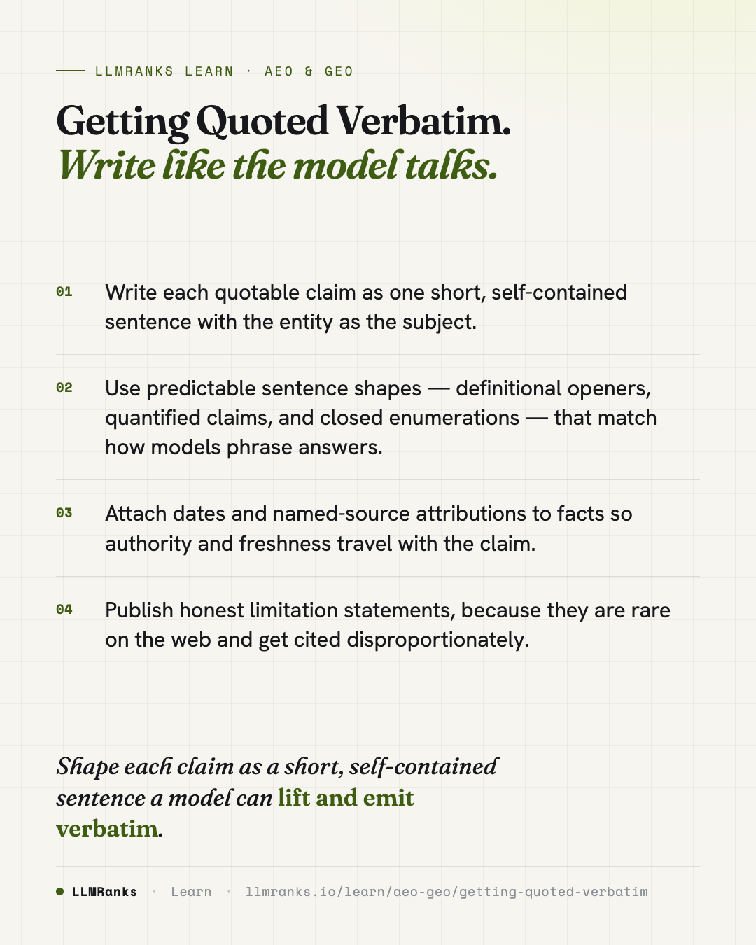 Getting Quoted Verbatim — key takeaways card