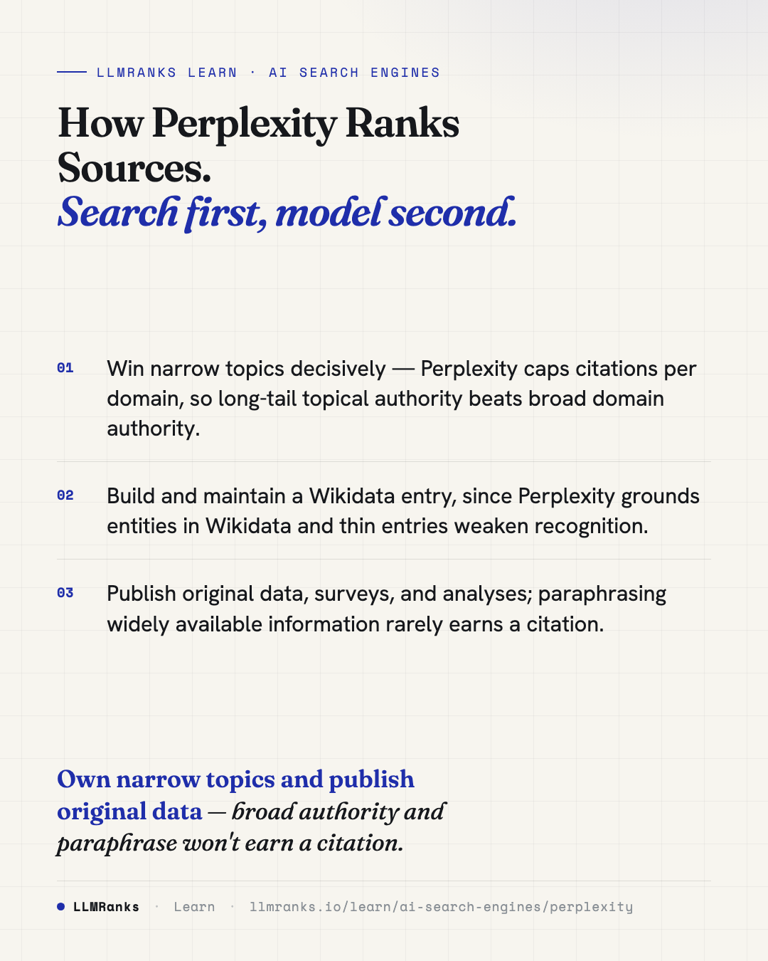 How Perplexity Ranks Sources — key takeaways card