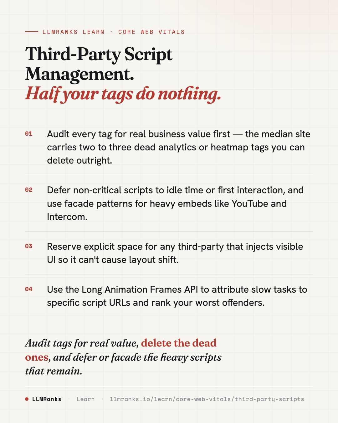 Third-Party Script Management — key takeaways card