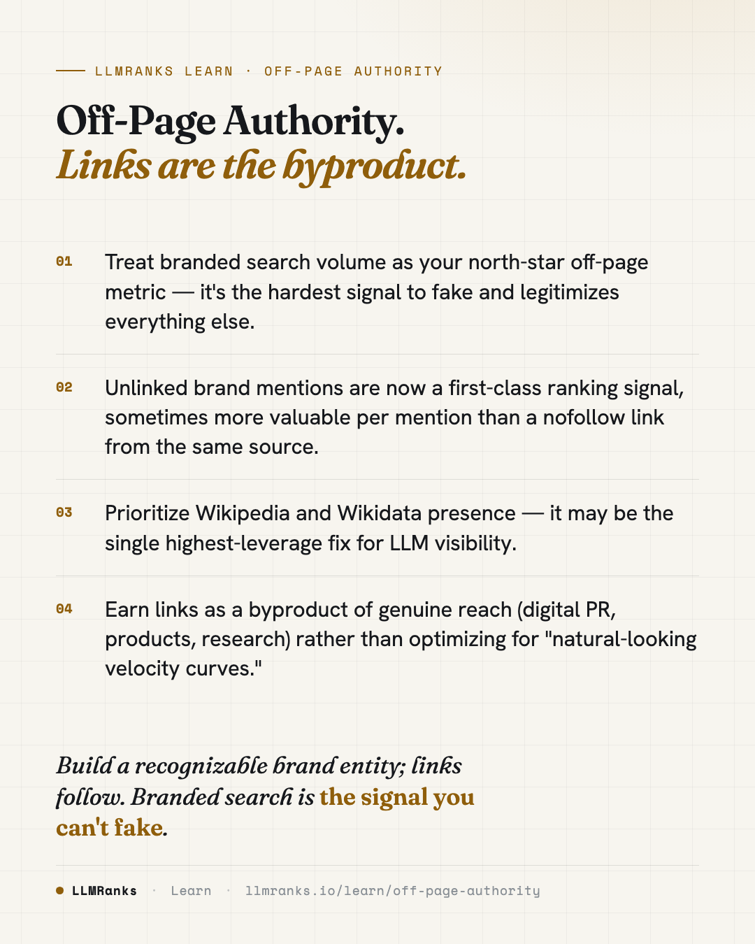 Off-Page Authority — key takeaways card